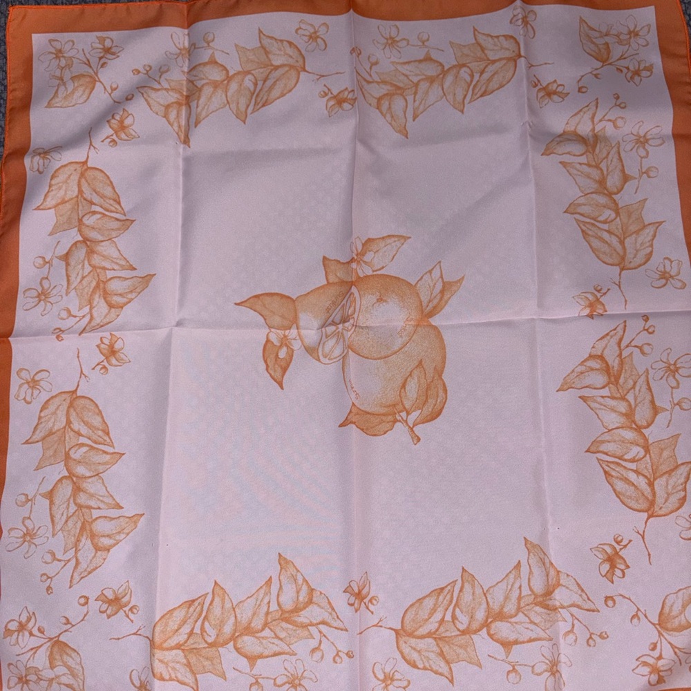 Orange and Pink Sunkist Leafy Scarf - Picture 3 of 5